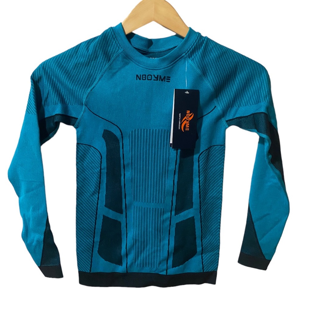 NEW NOOYME THERMAL BASE LAYER SET LON SLEEVE COLOR BLACK & BLUE SIZE SMALL
